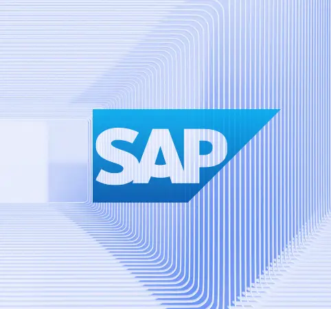 Logo de SAP sobre fondo azul con líneas geométricas claras. Logo de SAP sobre fondo azul con líneas geométricas claras.