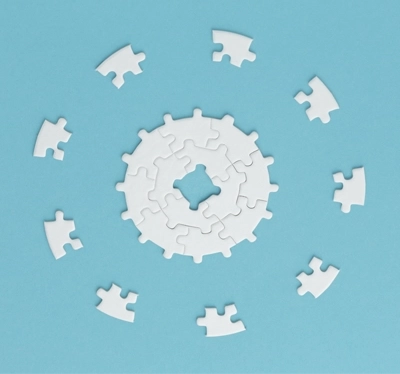 Rompecabezas en forma circular.